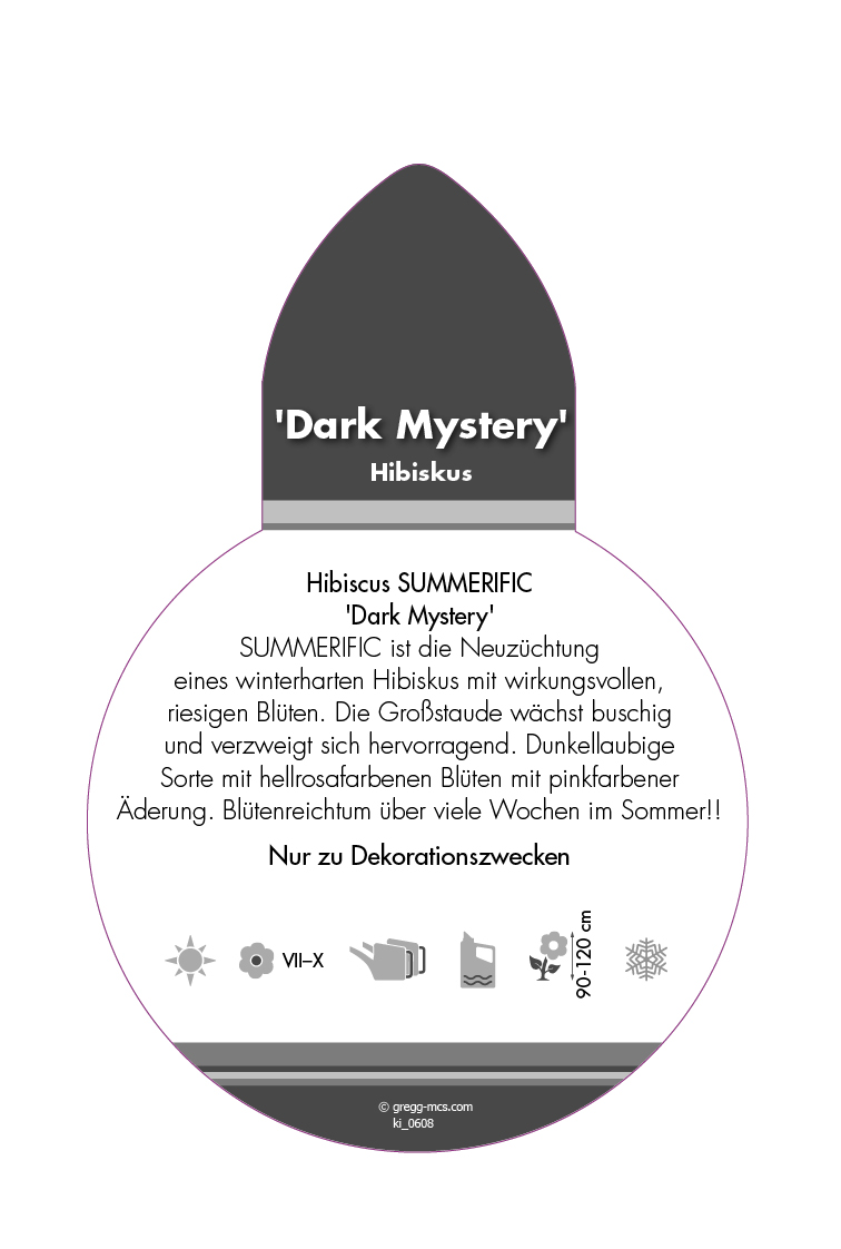 Hibiscus SUMMERIFIC® Dark Mystery (Sortenetikett, Stecker)