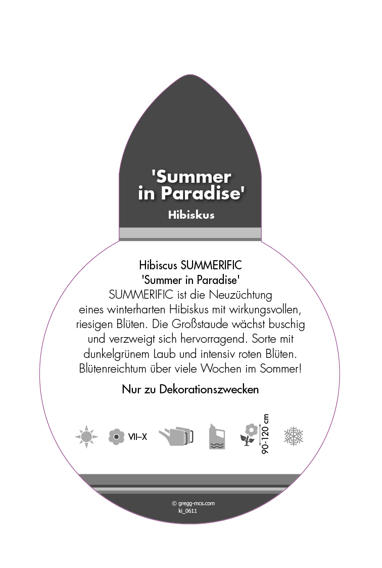 Hibiscus SUMMERIFIC® Summer in Paradise (Sortenetikett, Stecker)